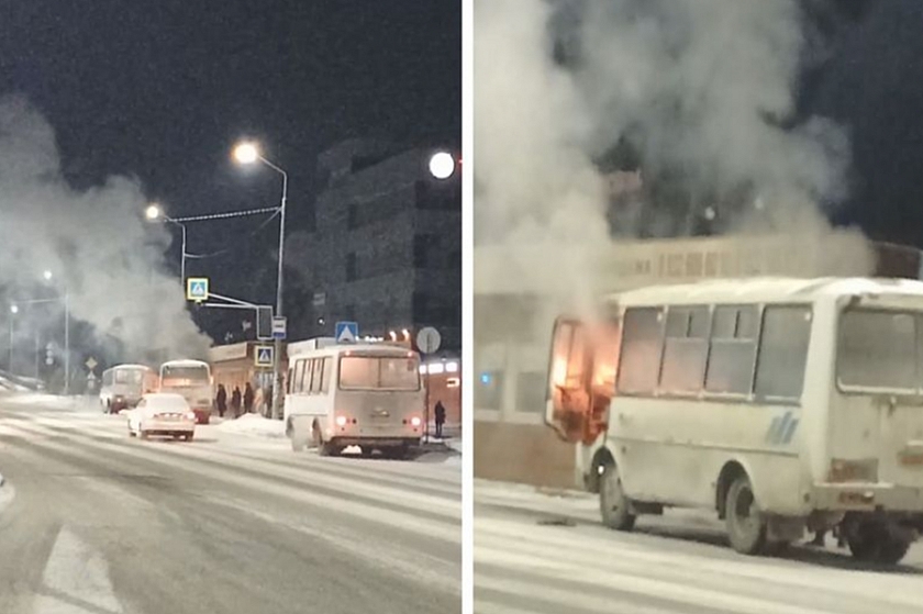 В Первоуральске на остановке «Талица» произошло возгорание автобуса